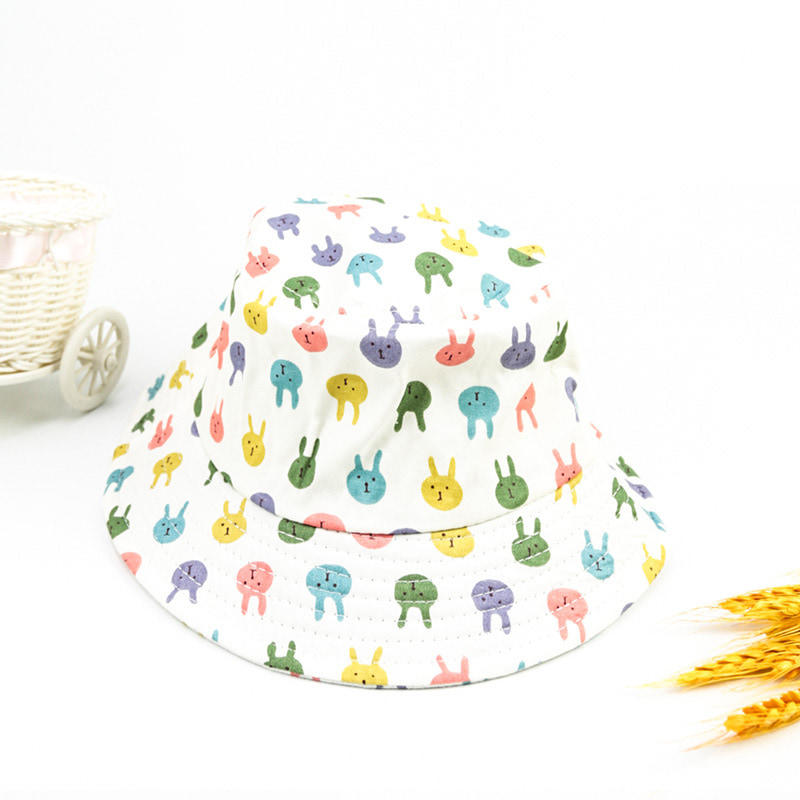 BK00008 2-4 años de edad, bloqueador solar de dibujos animados, sombrero de cubo para niños y niñas