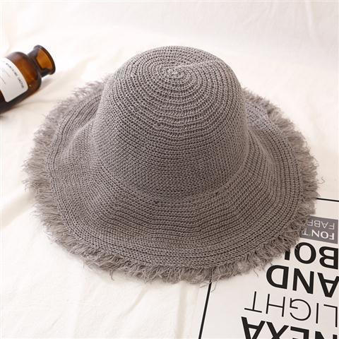 BK00018 Sombrero de cubo transpirable para mujer con ala grande de lana