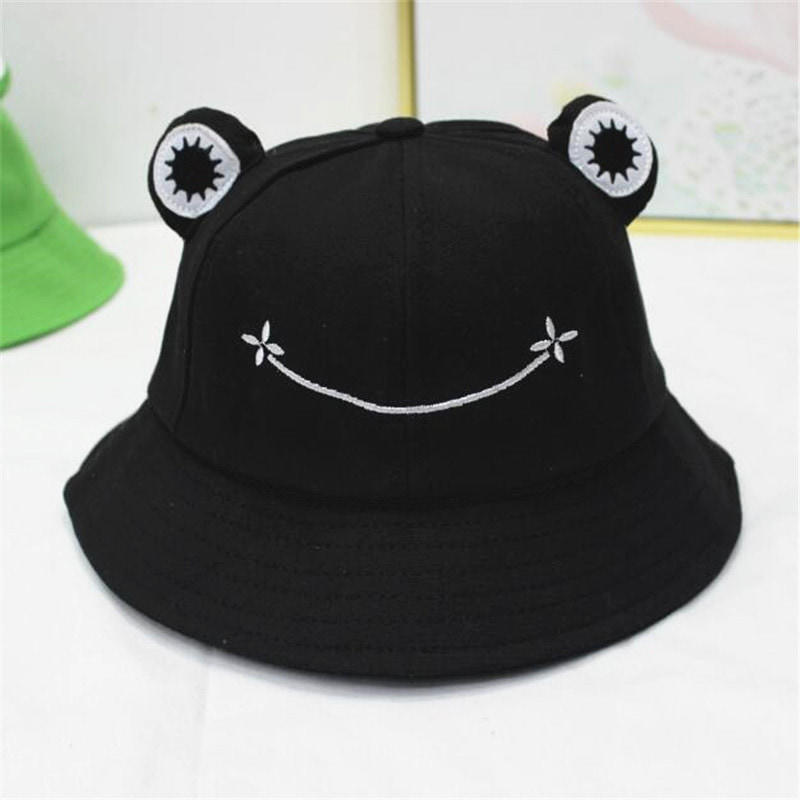 BK00040 Big Eyes Frog Niños Personalidad Sunbonnet Bucket Hat