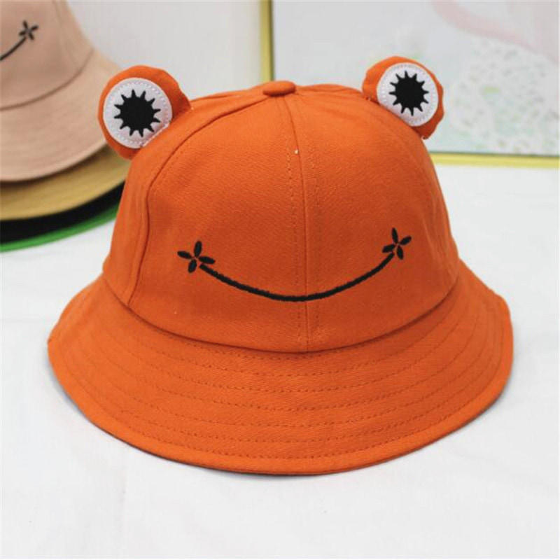 BK00040 Big Eyes Frog Niños Personalidad Sunbonnet Bucket Hat