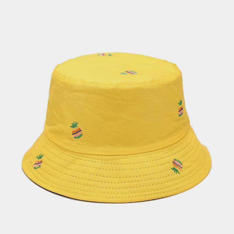 BK00056 Sombrero de pescador de doble cara con bordado de piña