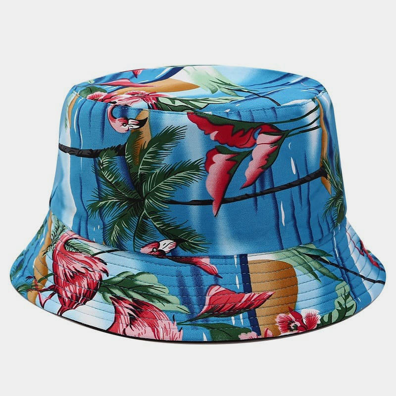 BK00062 Sombrero de pescador plegable Sunbonnet de doble cara estampado