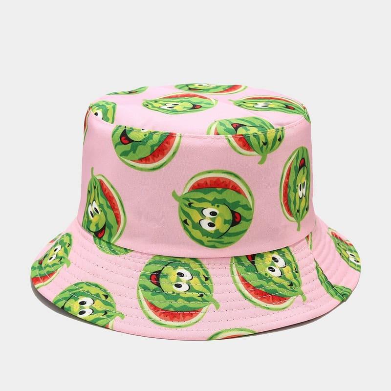BK00059 Sombrero de cubo con patrón floral de frutas