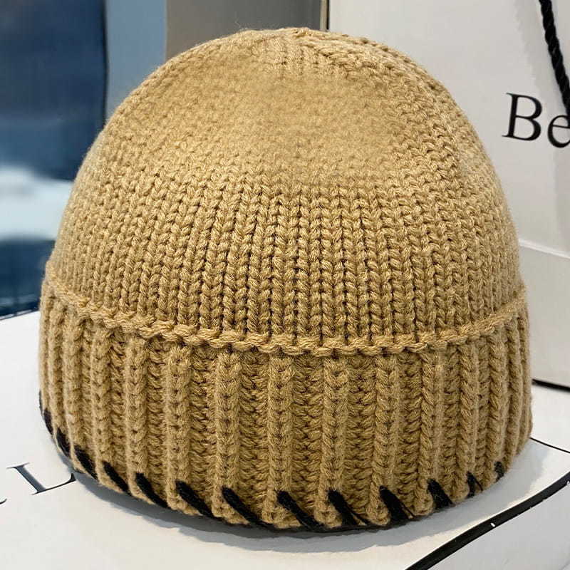 H00022 Sombrero de alero de punto de otoño e invierno