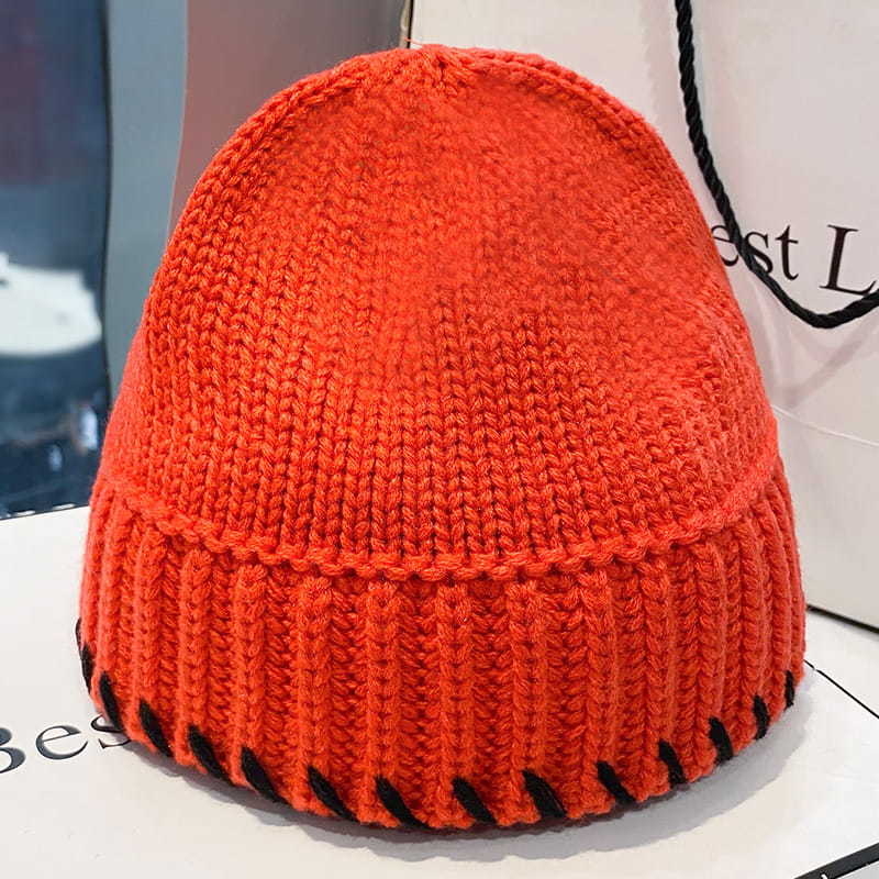 H00022 Sombrero de alero de punto de otoño e invierno