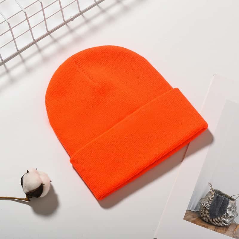H00076 Sombrero de punto de rayas cálidas de invierno para mujer de color puro