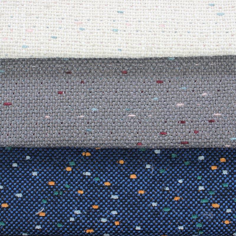 SM-A0027 Tela de sofá de lino de imitación con patrón jacquard de puntos de estrellas coloridas