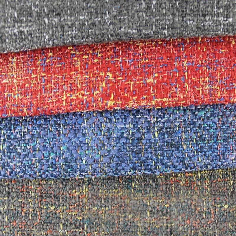 SM-A0024 Tela de sofá de lino mezclado multicolor con rayas de bambú