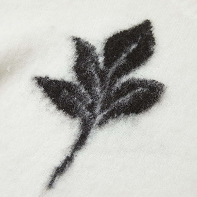 ML2208 Suéter de punto de lana con medio cuello alto y hojas de mohair para principios de otoño